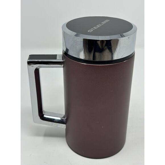 USED Pure Silver Liner Vacuum Cup Stainless Steel Thermos Silver Cup with Handle - Picture 3 of 10
